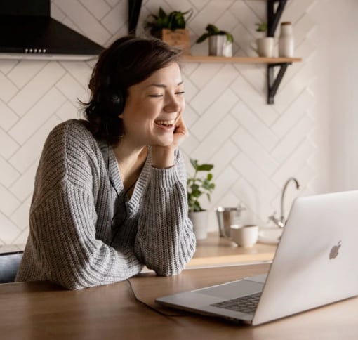 image of woman in video call